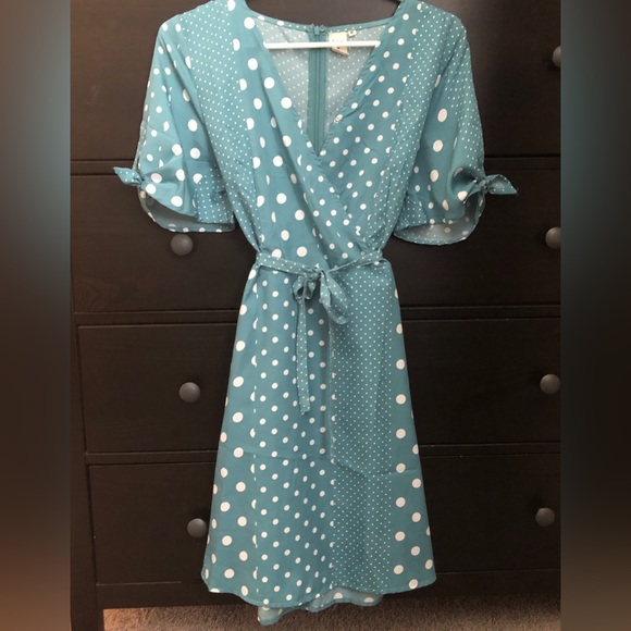 Live 4 Truth Dresses & Skirts - Teal Polka Dot Dress (NWT